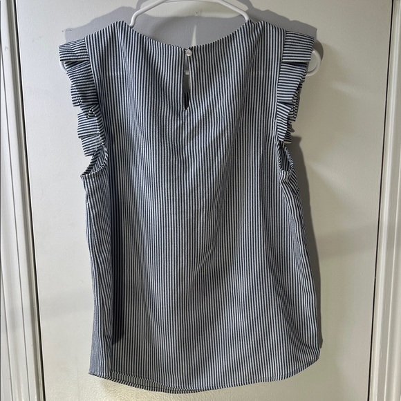 Monteau Striped Ruffle Sleeve Top - Picture 4 of 6